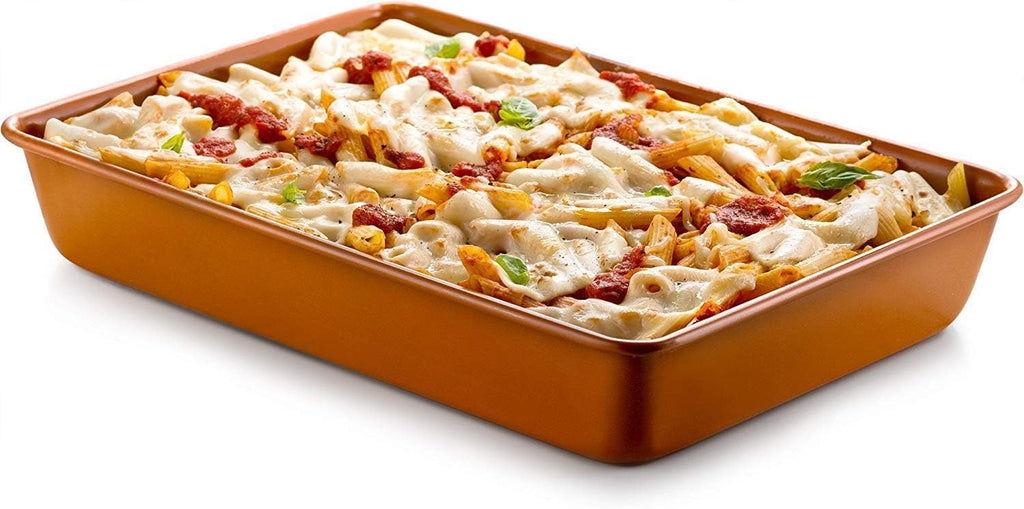 Skiennix Nonstick Copper Baking Pan - Ceramic Coated for Even Cooking | Dishwasher & Oven Safe, PTFE & PFOA Free