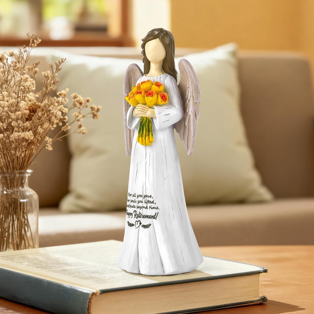 Sentimental Retirement Gifts for Women | Hand-Painted Angel Figurine - Perfect Gift for Teachers, Nurses & Friends - 7”