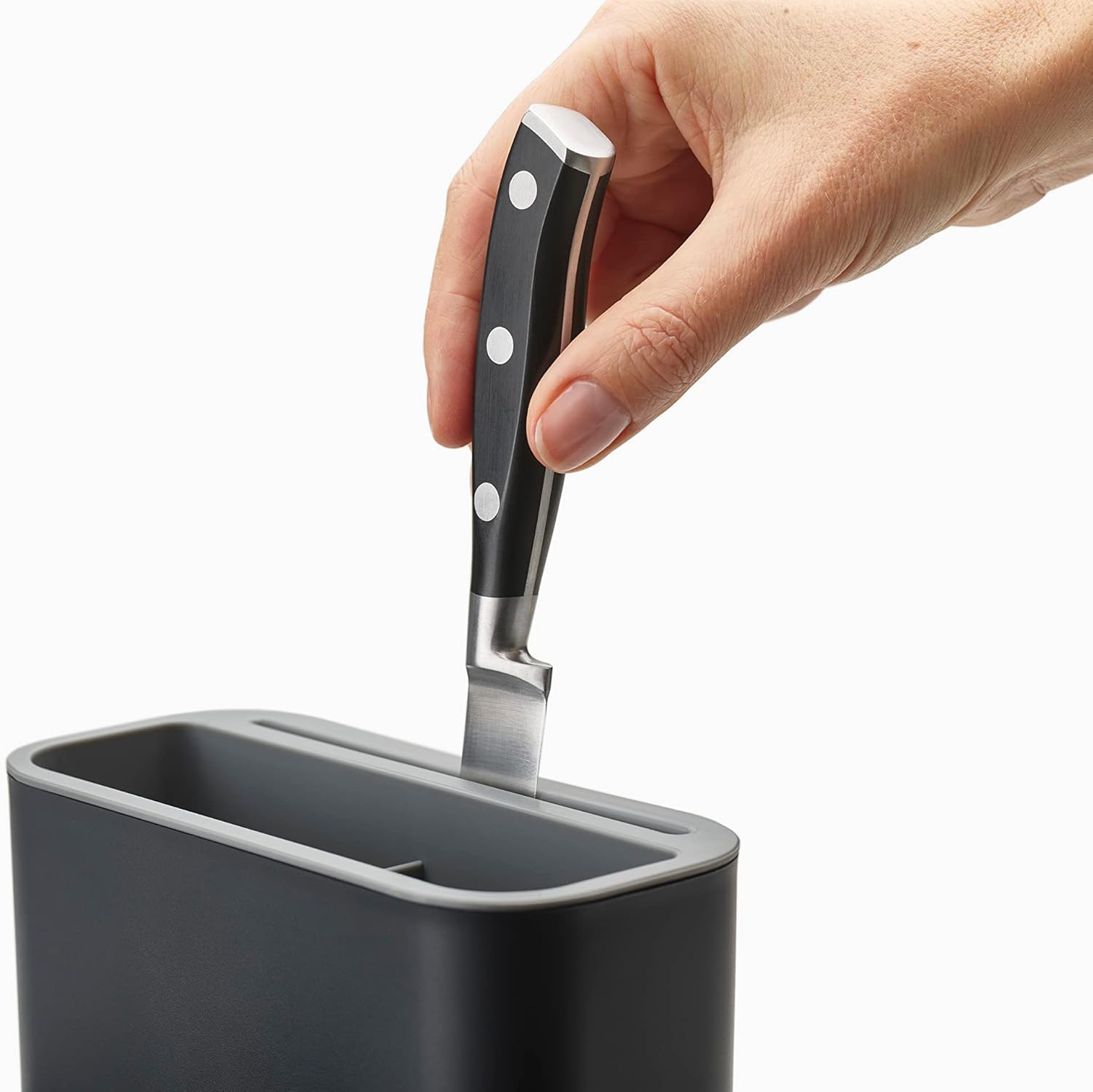 Joseph Joseph Extendable Dish Drying Rack with Dual Parts - Stainless Steel, Non-Scratch, Movable Utensil Drainer & Drainage Spout, Gray