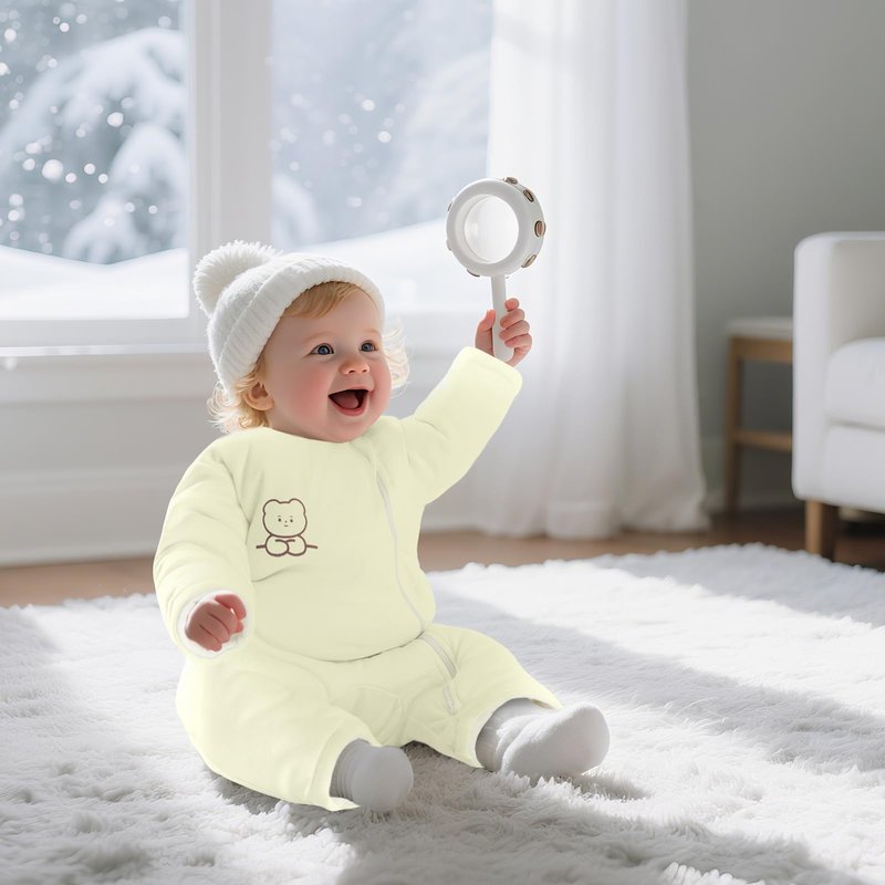Premium Cotton Baby Sleep Sacks with Legs Winter 6-12 Months 2.5 Tog, Ultra Soft Wearable Blanket Sleeping Bag Sack Easy Diaper Changing, Transition Blanket Unisex Newborn Infant Babies Girls Boys