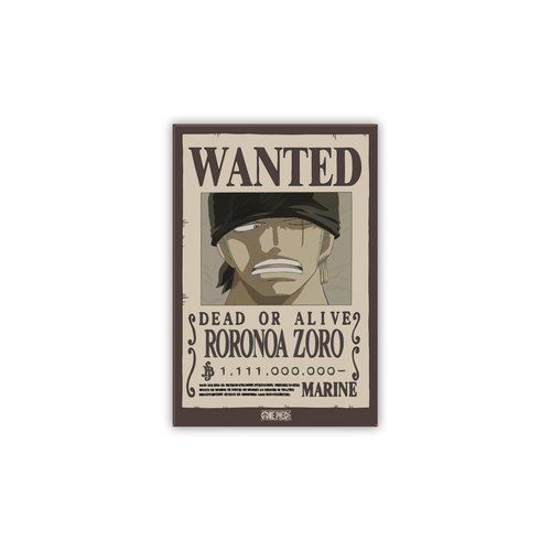 ABYstyle One Piece Wanted Poster Magnet Roronoa Zoro Design 3.1"x2.1" Marine Theme Refrigerator Home & Kitchen Decoration Merch