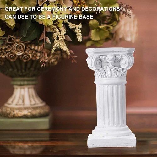 Etiger Roman Pillar | Greek Column Resin Statue - Elegant Centerpiece for Home & Garden Decoration (White)