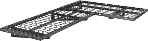 FLEXIMOUNTS Corner Wall Shelving | 2-Pack 2x4ft Floating Garage Storage Racks - 660lbs Capacity, Black