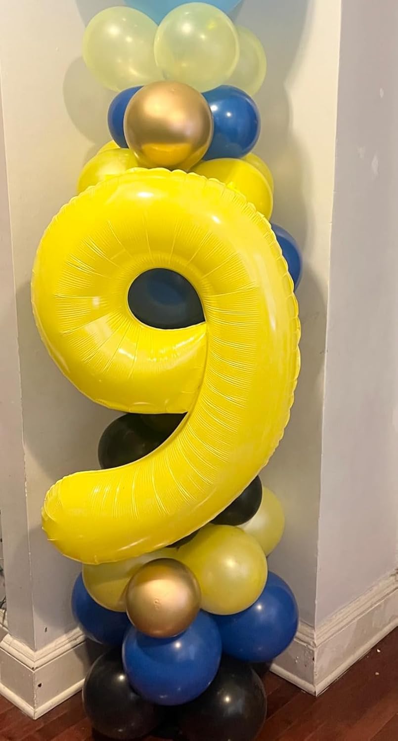 40-Inch Yellow Number 9 Balloon - Perfect for Birthday, Engagement, Wedding, Graduation Celebrations