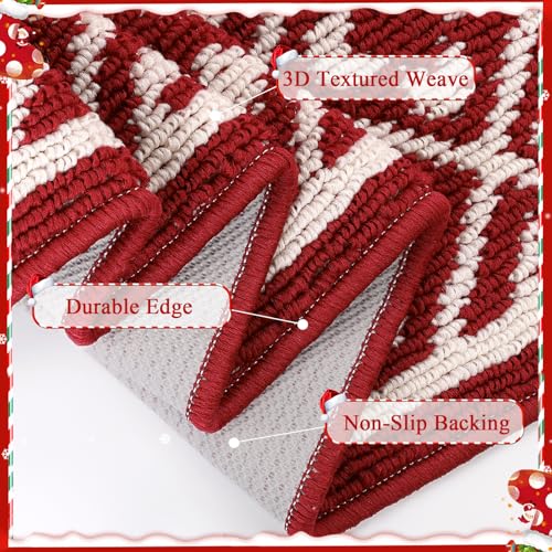 Ileading Christmas Indoor Doormat 32x48 Inches Washable Red Muddy Rugs for Dogs