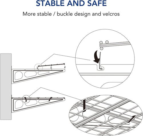 FLEXIMOUNTS Garage Wall Shelving System - 1x4 Ft Storage Rack with 6 Bike Hooks | 150 lbs Capacity
