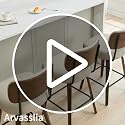 Set of 3 Swivel Counter Height Bar Stools, 26-Inch Mid-Century Modern Chairs