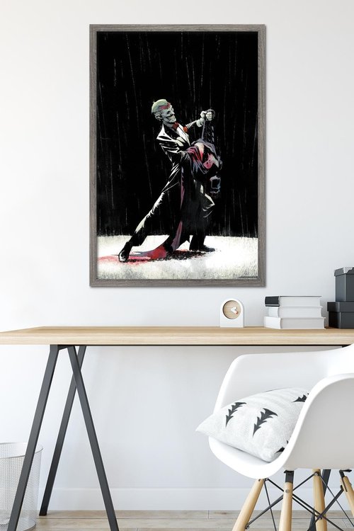 DC Comics Joker - Dancing In The Dark Wall Poster, 34L" x 22.4W", Barnwood Framed Version