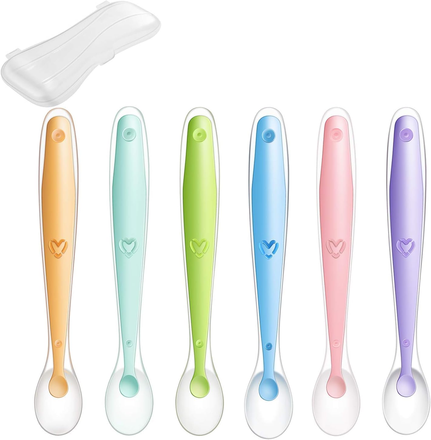 PandaEar Baby Silicone Soft Spoons - Gum-Friendly Training Feeding Set for Toddlers | BPA Free 6 Pack