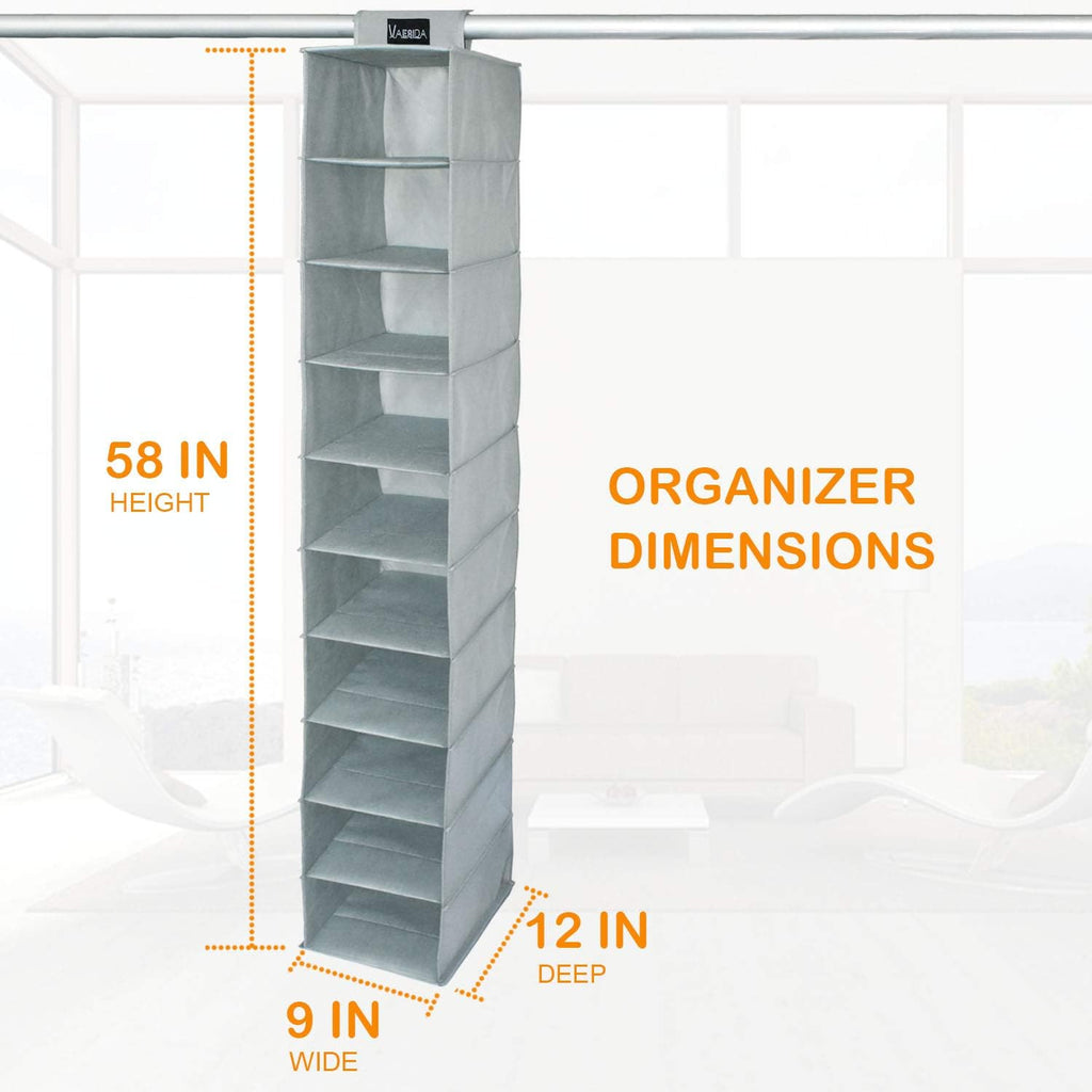 VAESIDA Hat Rack Organizer - 10 Shelf Baseball Cap Storage Solution, Gray