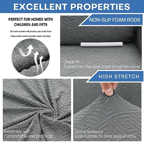 Stretch Armchair Cover - Soft Elastic Furniture Protector (31"-46", Light Gray)