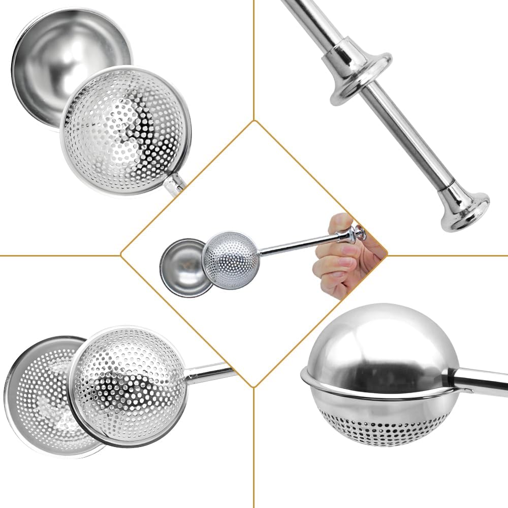 SENHAI 2 PCS Stainless Steel Flour Sifter - Perfect for Baking & Dusting Sugar, Spices, Tea