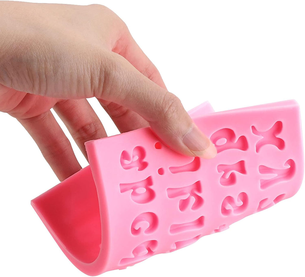 Skiennix Silicone Molds Set - 5-Piece Alphabet & Number Baking Molds for Candy & Cake Decoration
