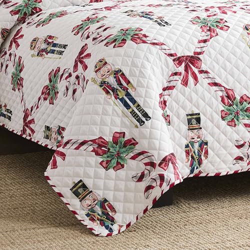 Avanti Linens Christmas King Quilt Set with Pillowcases - Festive Holiday Bedding