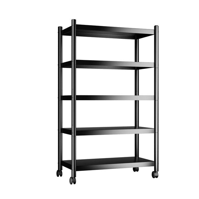VETALLO 5 Tier Shelving Units with Wheels (29.6" L x 13.7" W x 62.2" H)