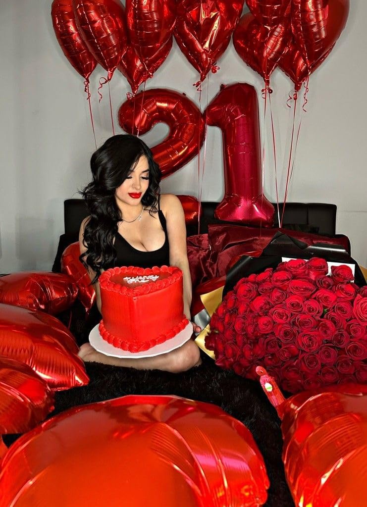 Numbers Balloons 40 Inch Red - 18th Birthday Party Decoration | Big Foil Balloons for Men & Women