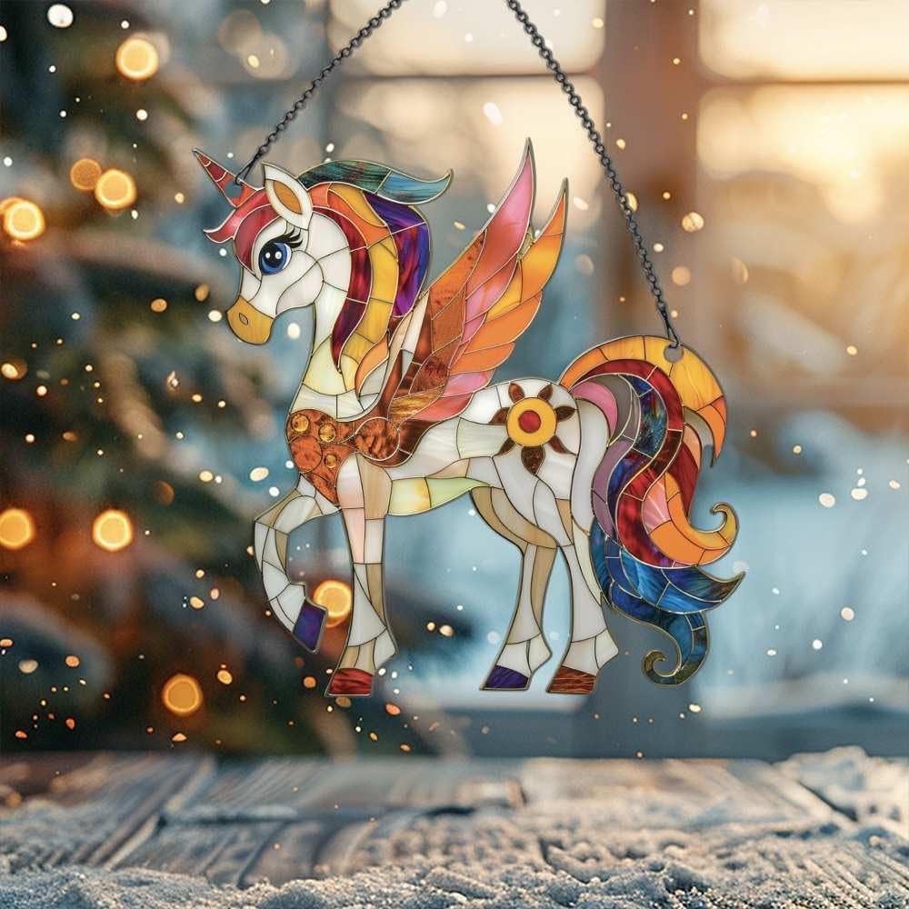 Skiennix Unicorn Ornaments | Magical Window Hanging Decor for Unicorn Lovers - Acrylic Christmas Decoration
