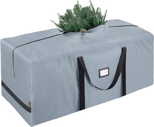 BALEINE Christmas Tree Storage Bag - Heavy Duty 900D Oxford Fabric, Extra Large with Dual Zippers (Grey)