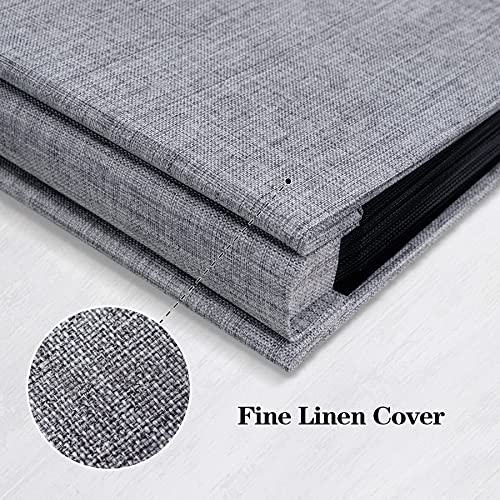 Linen 4x6 Photo Album with Cover Window, 200 Pockets, Gray
