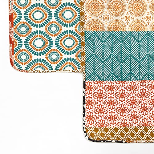 Bohemian Stripe 6-Piece Twin Daybed Cover Set - Turquoise & Orange