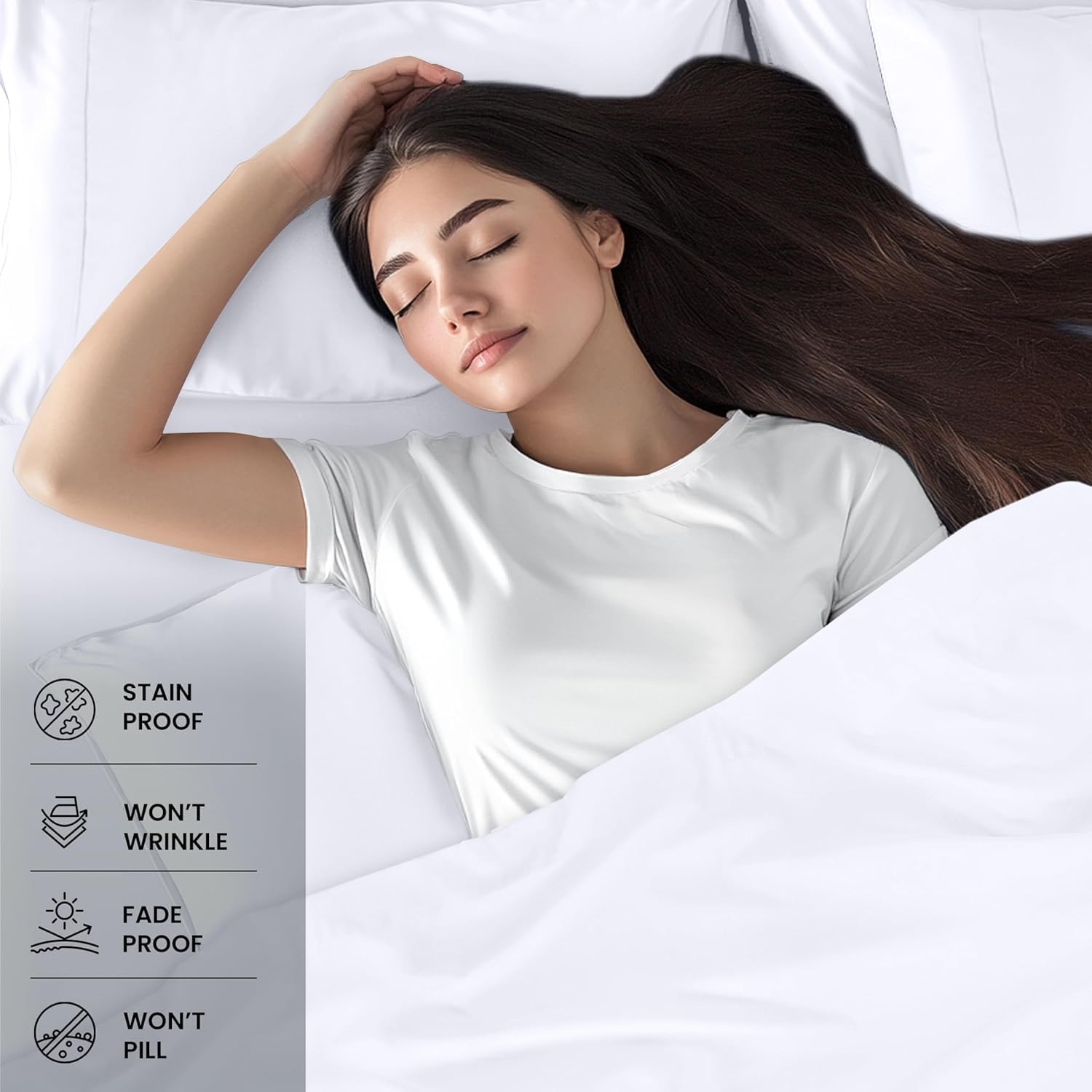 Utopia Bedding Full Bed Sheets Set - Soft Brushed Microfiber | Fade & Shrink Resistant - Easy Care (White)