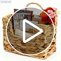 Woven Water Hyacinth Hanging Magazine Holder - Farmhouse Wall Organizer