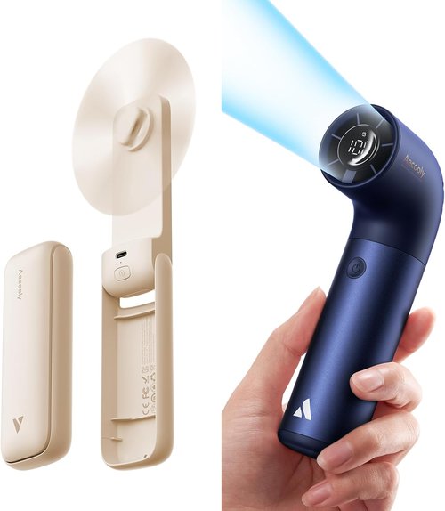 Aecooly Slim Portable Fan - Lightweight Handheld Design for On-the-Go Cooling
