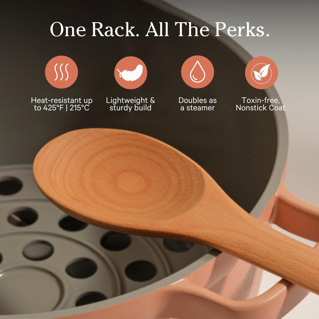 Our Place Perfect Pot Roasting Rack - 2-in-1 Custom-Fit Steamer & Rack | Toxin-Free Ceramic | Char