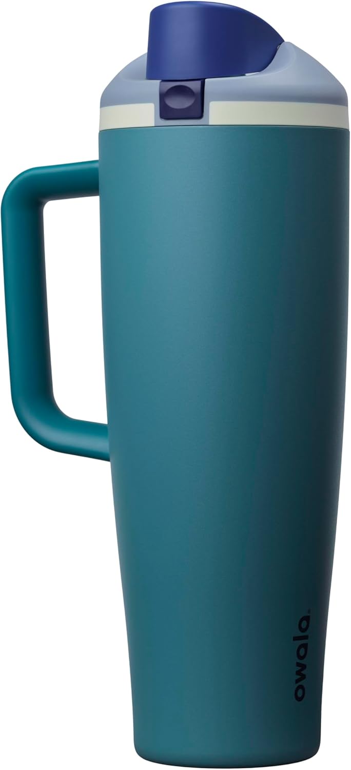 Owala FreeSip Tumbler - Insulated Stainless Steel Water Bottle with Built-In Straw | 40oz, BPA Free, Denim