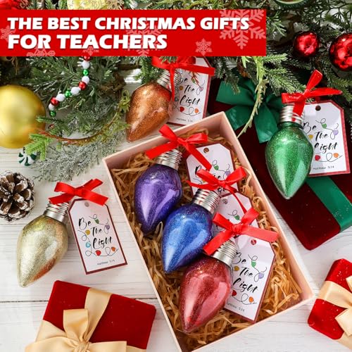 Vercraft Christ Christmas Bulb Ornaments with Poem Card & Red Bow - Set of 6
