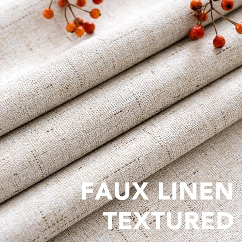 H.VERSAILTEX Linen 100% Blackout Curtains 84 Inch Grommet 2 Panels
