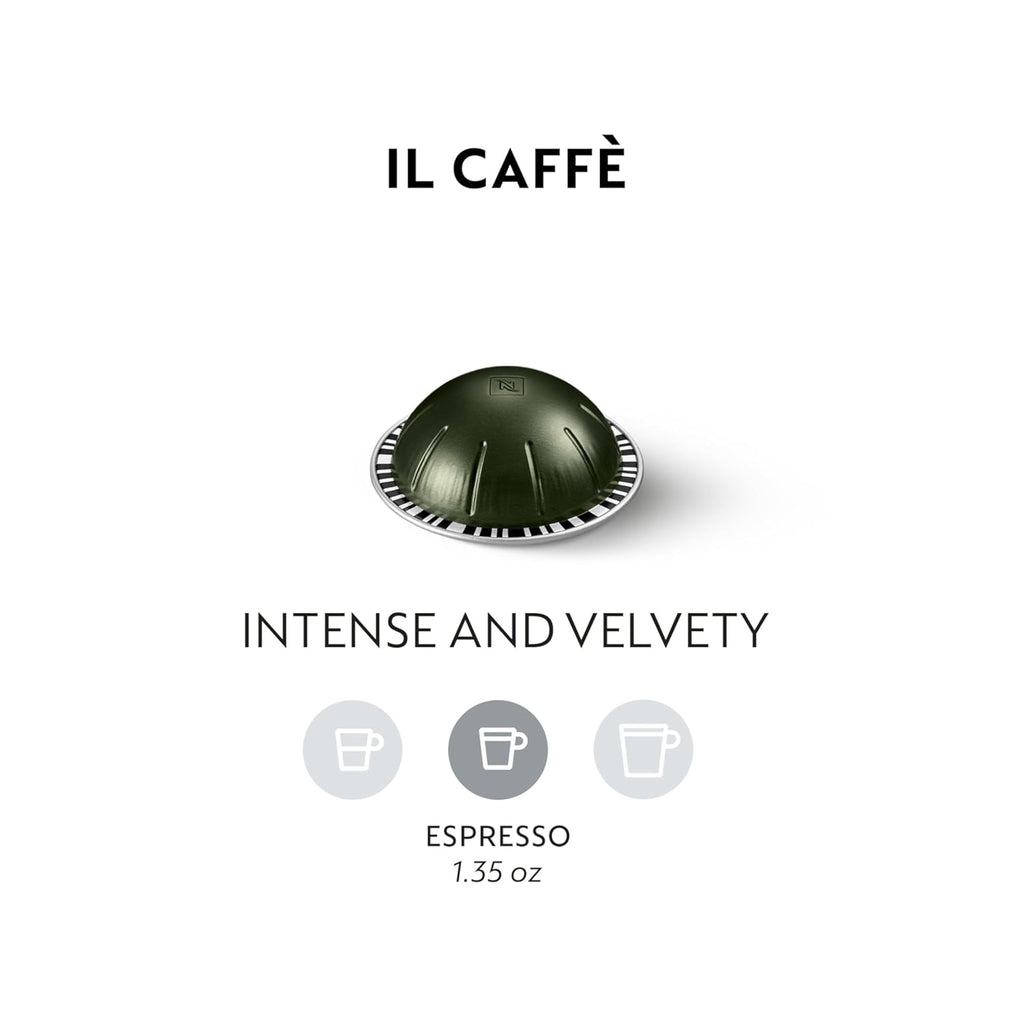 Nespresso Vertuo Espresso Capsules - Il Caffe Flavor | 50-Count Pods for 1.35 oz Brews