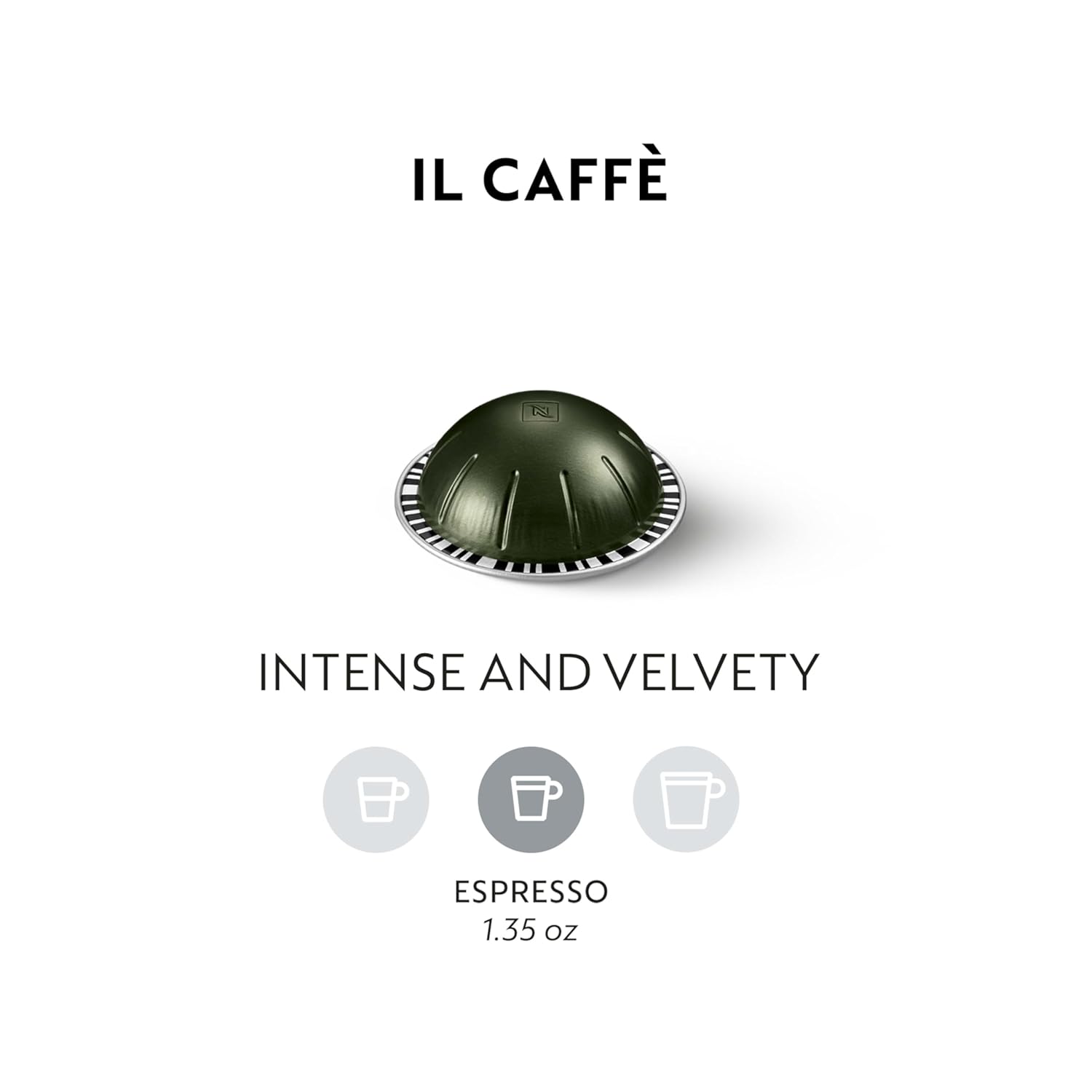 Nespresso Vertuo Espresso Capsules - Il Caffe Flavor | 50-Count Pods for 1.35 oz Brews