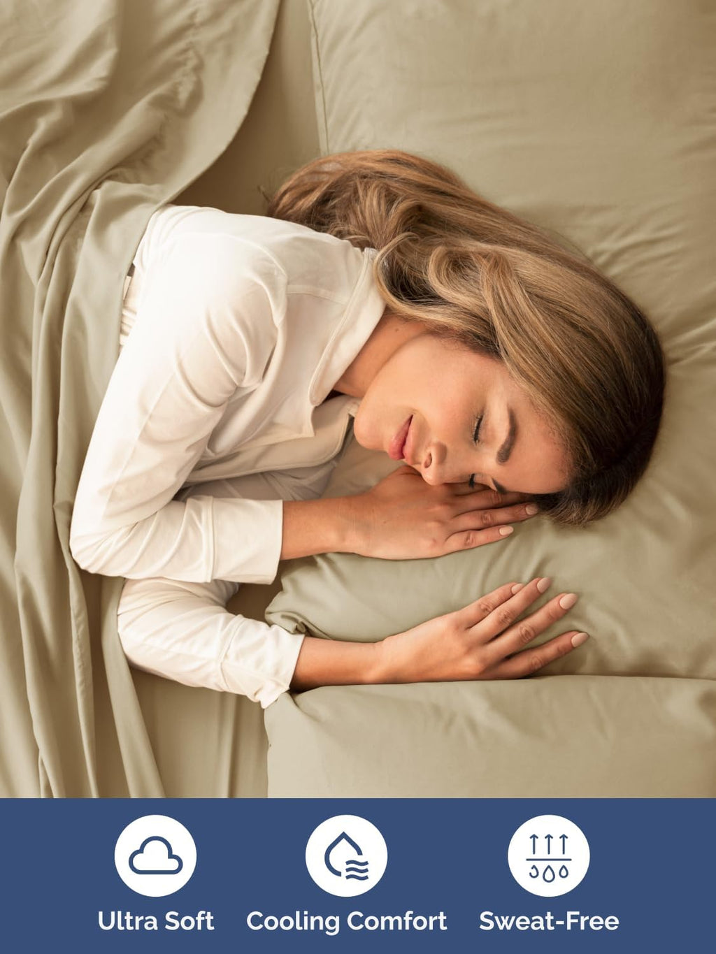 Skiennix Extra Deep Cal King Sheet Set | 6-Piece Breathable Cooling Bedding - Soft, Wrinkle-Free Beige