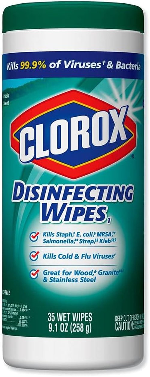 Clorox Disinfecting Wipes - Fresh Scent Canister | 7" x 8" for Effective Germ Protection