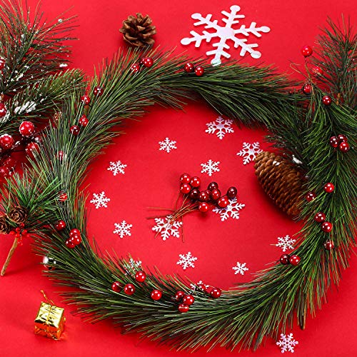 100 Pack Artificial Holly Berries - Mini Wine Red Christmas Decor