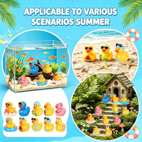 120 Mini Resin Ducks - Summer Beach Decor & Party Accessories