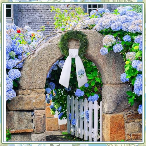 Hydrangea Wreath Sash Satin Ribbon for Front Door 2 Pcs 56x4.5 Inch