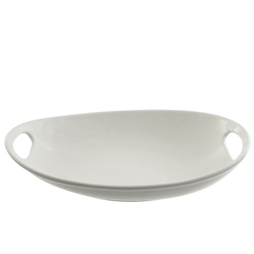 10 Strawberry Street OSLO 18.25" x 12.75" Oval Handle Platter, White