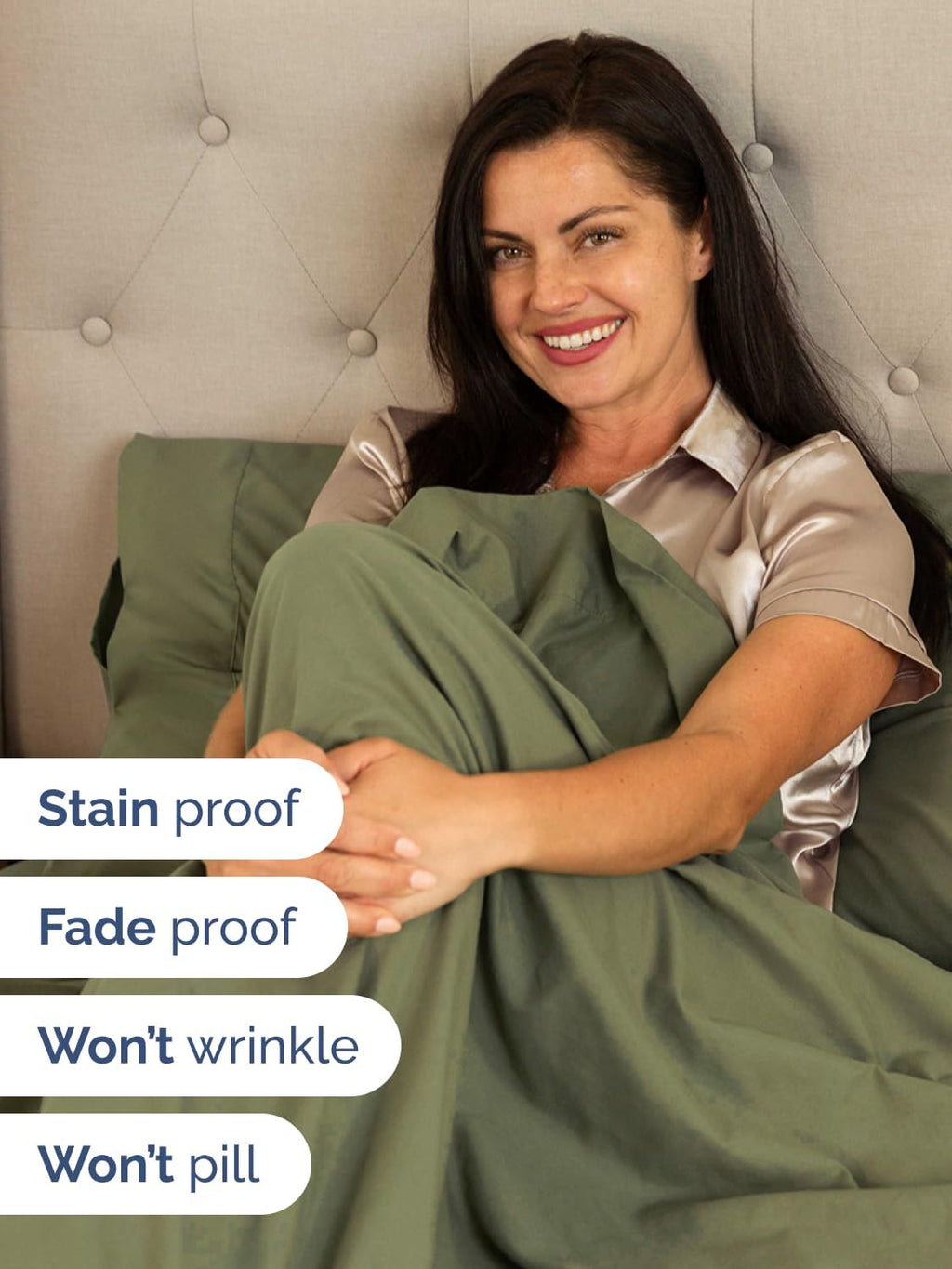 Skiennix Extra Deep Twin Sheet Set - 4-Piece Breathable Cooling Bedding - Soft, Wrinkle-Free Sage Green
