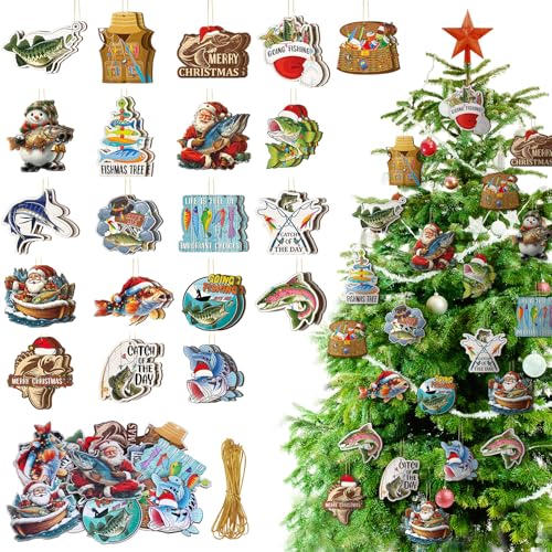 Vercraft 40 Pcs Fishing Christmas Ornaments Set - Holiday Tree Decorations