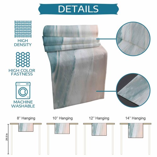 Summer Beach Table Runner 90 Inches Long Farmhouse Dress Scarves, Ocean Nautical Coastal Seaside Auqa Beige Dining Tablerunner for Coffee Table/Kitchen Island/Party Décor, 13" x 90"