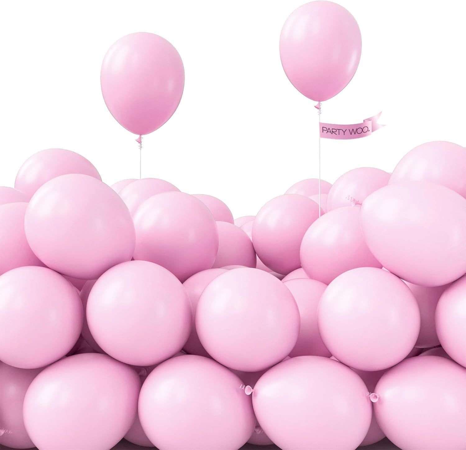 PartyWoo Baby Pink Balloons - 100pcs 5 Inch Pastel Balloons for Baby Showers & Celebrations