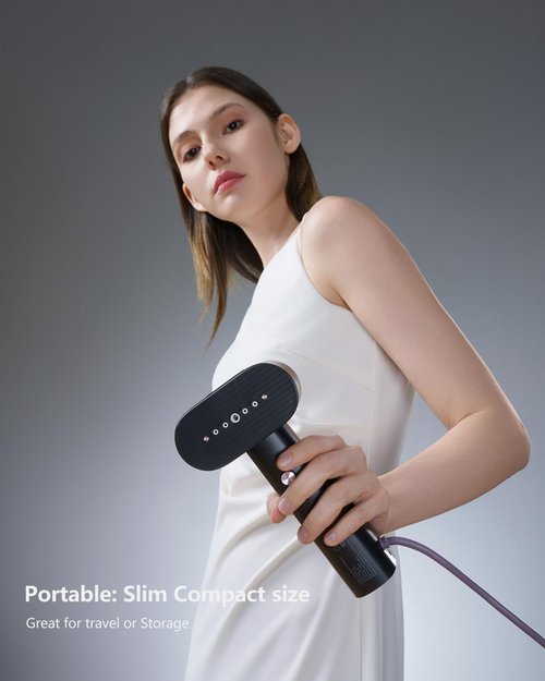 G6 Steamer - Portable 2-in-1 Travel Iron | Lightweight 0.7lbs, 10 Minutes Continuous Steam, 900W (Black)