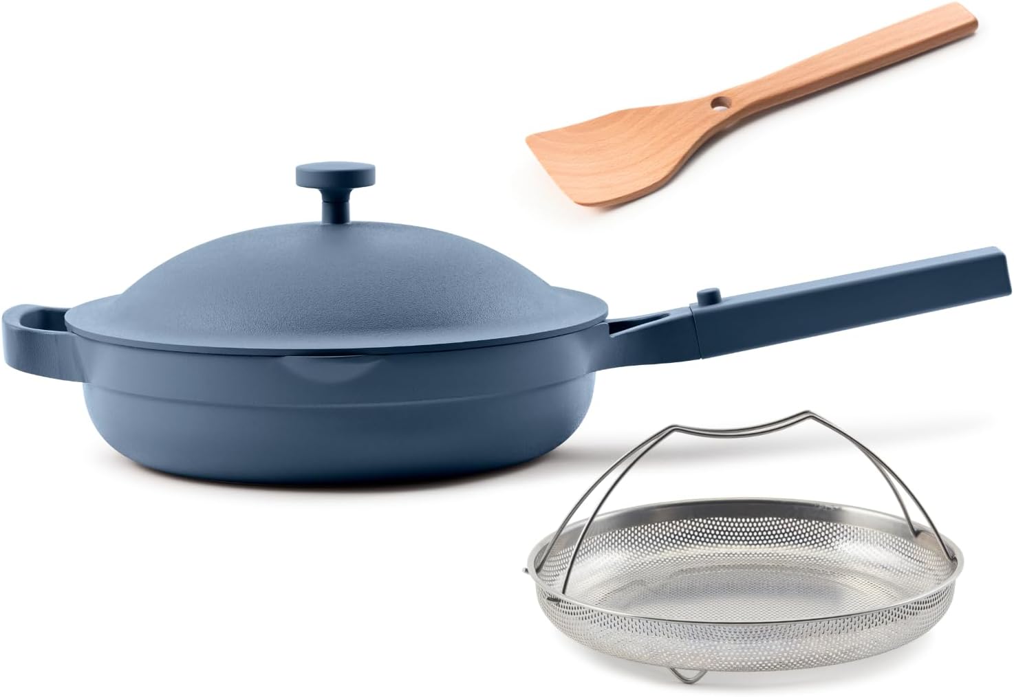 Our Place Always Pan 2.0 - 10.5” Nonstick Ceramic Cookware | Versatile 10-in-1 Frying & Sauté Pan | Safe for All Cooktops & Ovens up to 450°F | Blue Salt