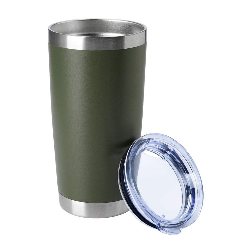 HASLE OUTFITTERS 20oz Tumblers Stainless Steel Mugs with Lid Double Wall Vacuum Insulated Coffee Cups for Cold & Hot Drinks (20oz-Dark Green, 8 Pack)