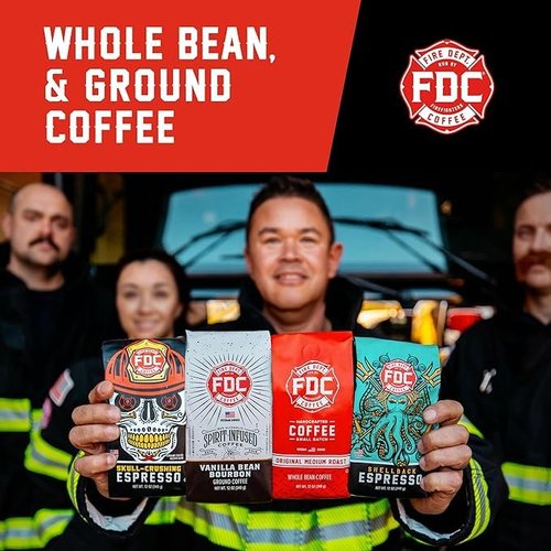 Fire Department Coffee - Gives Back to Firefighters - Skull Crushing Espresso Coffee Pods - Full-Bodied & Bold Espresso K Cups - Roasted in the USA - Veteran Owned - 24 Single Pods