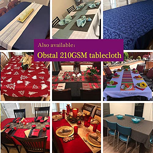 Obstal 78 x 54 Inch Red Rectangular Waterproof Christmas Tablecloth