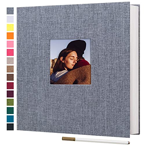 Self-Adhesive Photo Album, 40-Page Linen Hardcover DIY Scrapbook