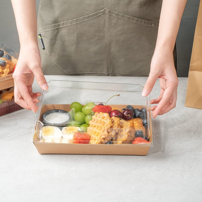 Restaurantware Matsuri Vision 9 x 6 x 1.5 Inch Large Sushi Trays 100 Greaseproof Sushi Packaging Boxes - Lids Sold Separately Disposable Kraft Paper Sushi Containers For Entrees Or Desserts